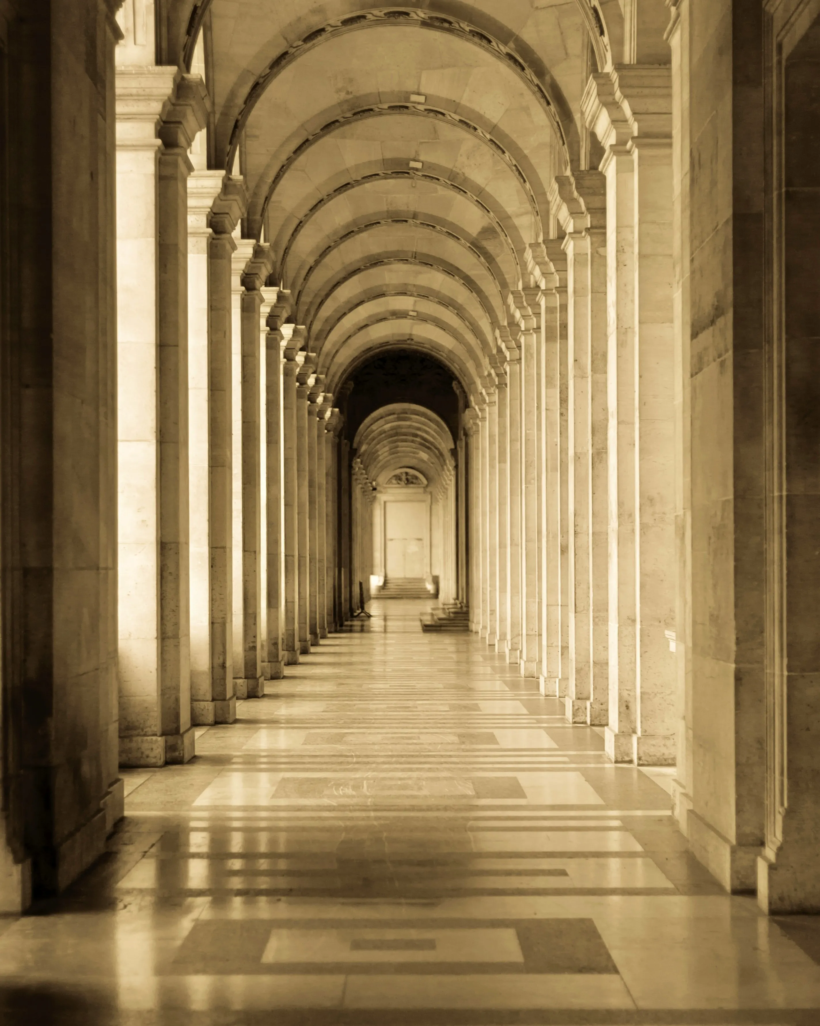 Empty museum gallery, private viewing
